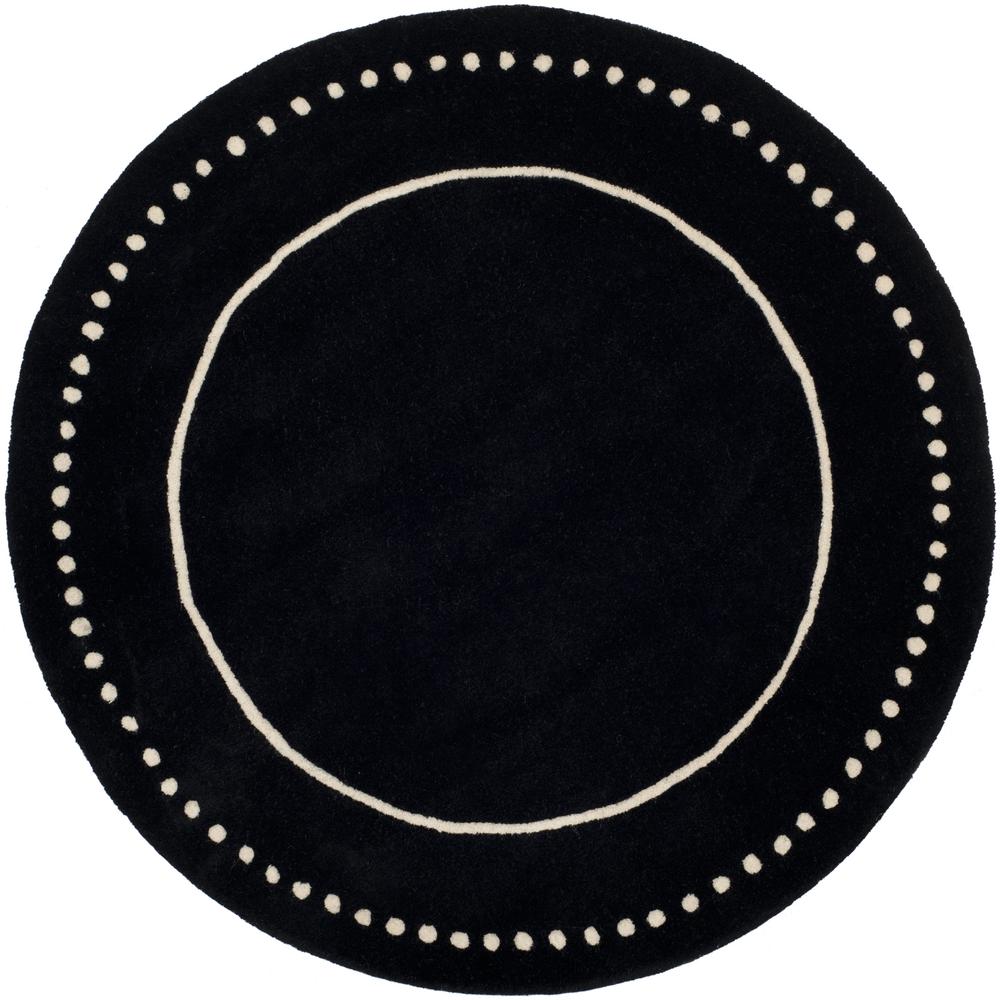 Safavieh Bella Black/Ivory 5 ft. x 5 ft. Round Area RugBEL151E5R