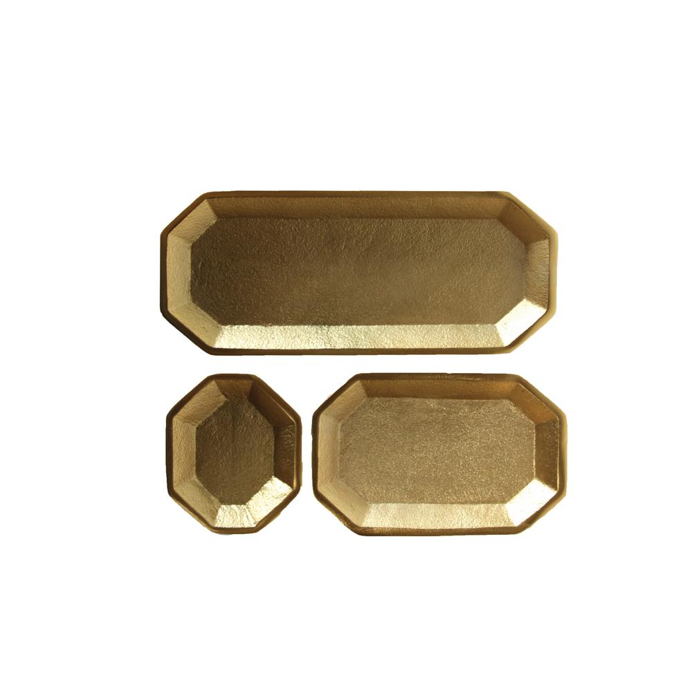 UPC 807472828046 product image for Gold Metal Trays (Set of 3) | upcitemdb.com