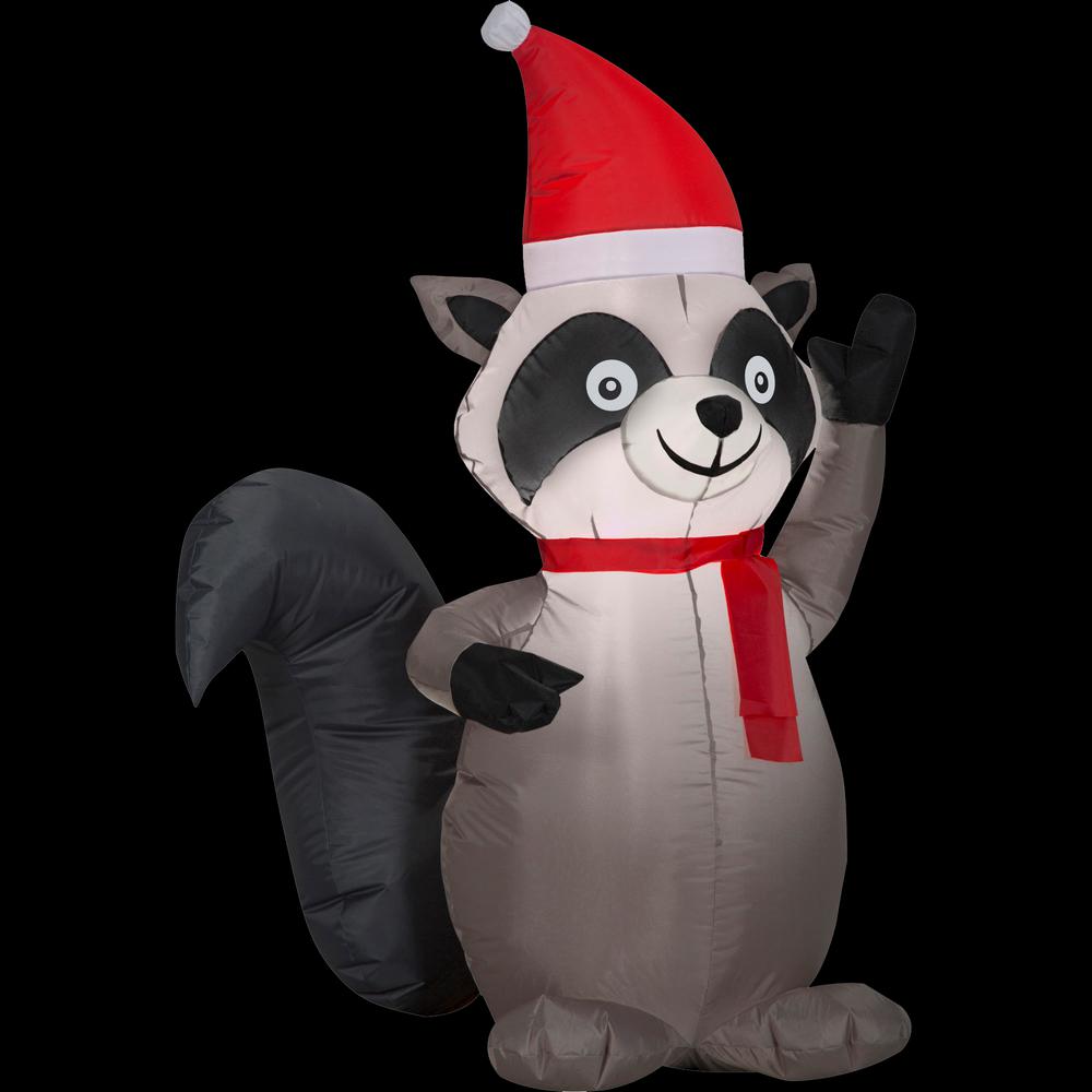 Gemmy 3.5 ft. Airblown Inflatable Prelit Raccoon112107X The Home Depot