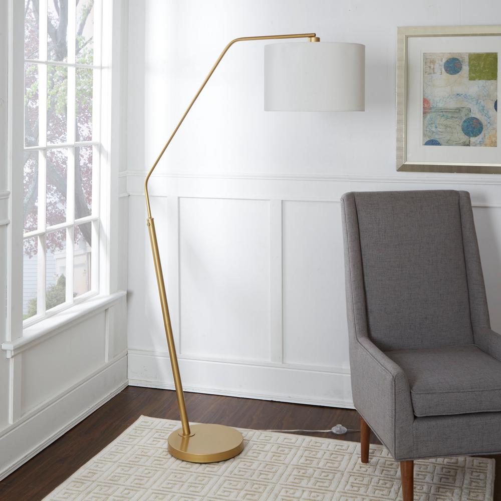Denton 68.25 in. Gold Floor Lamp with Shade