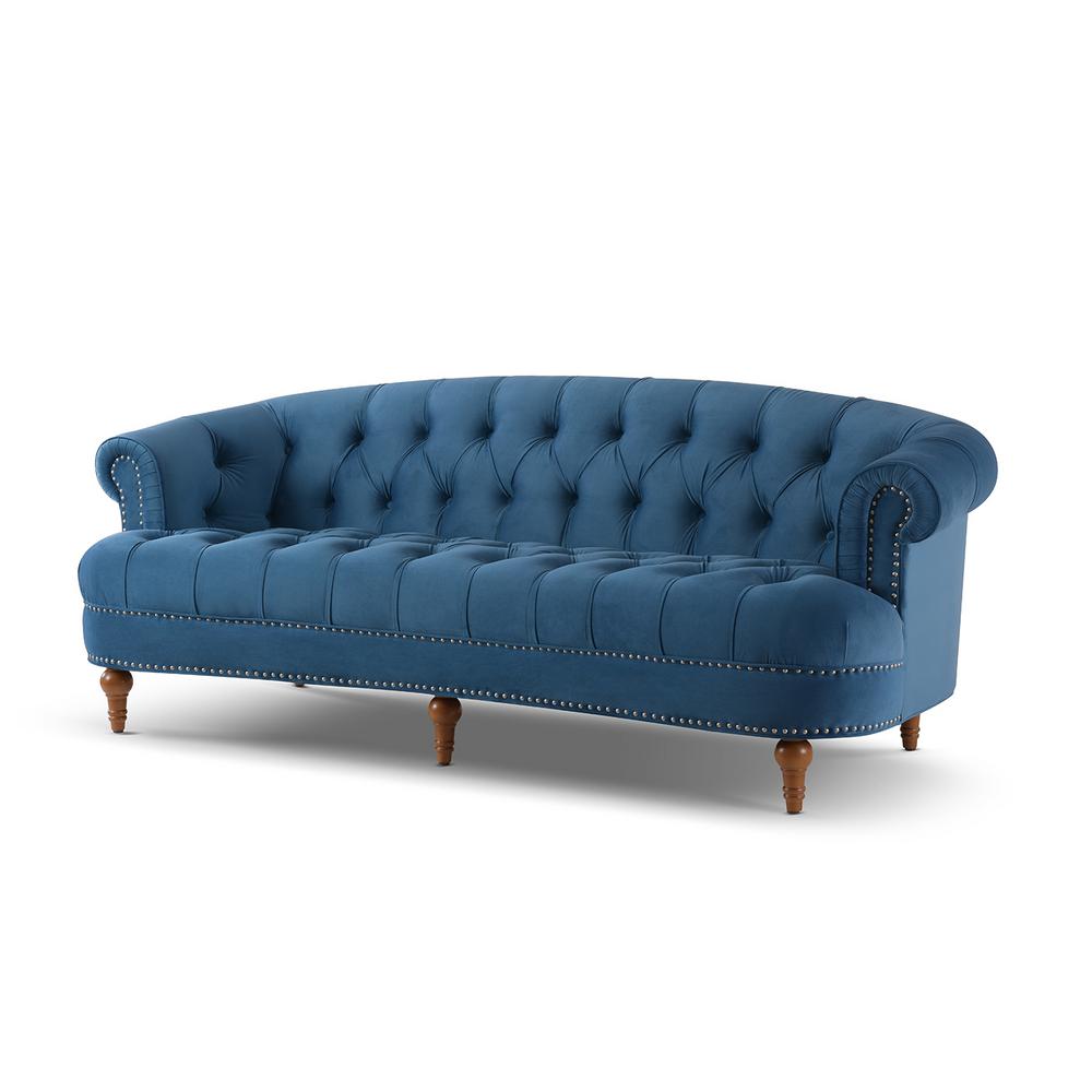Jennifer Taylor Home La Rosa Chesterfield Tufted Sofa Satin Teal La Rosa Chesterfield Tufted Sofa