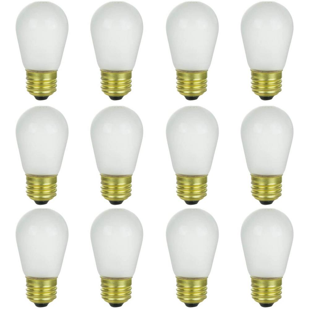 Sunlite 11Watt S14 Frosted Dimmable Party Bulbs for String Lights