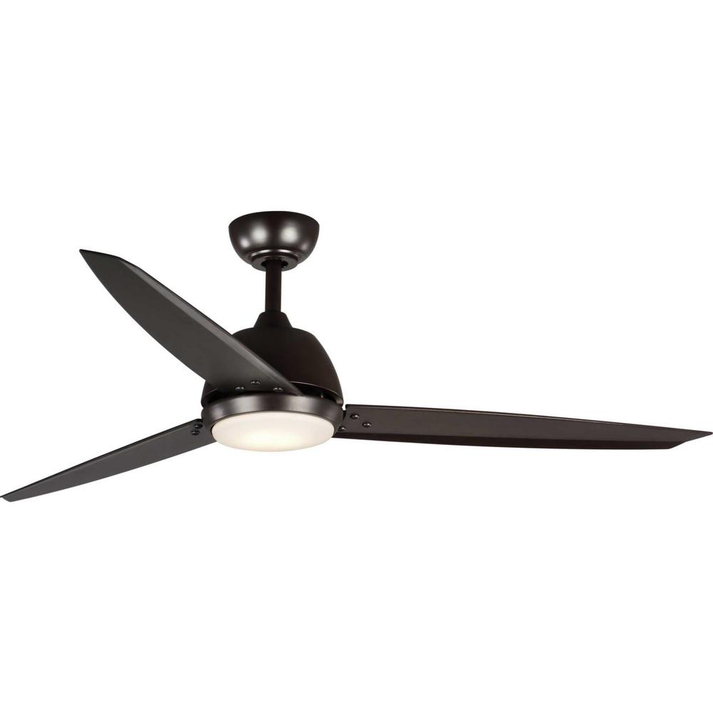 Progress Lighting Oriole Three Blade 60 In Bronze Integrated Led Ceiling Fan