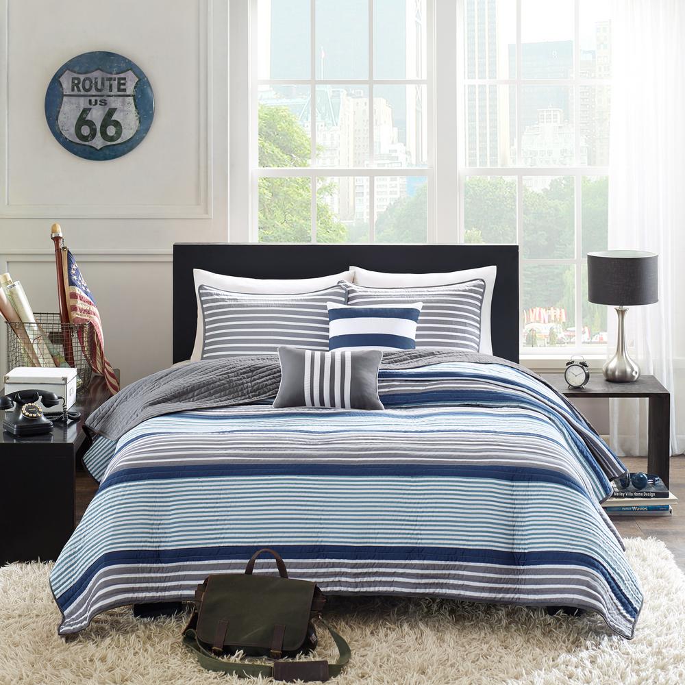 blue gray coverlet