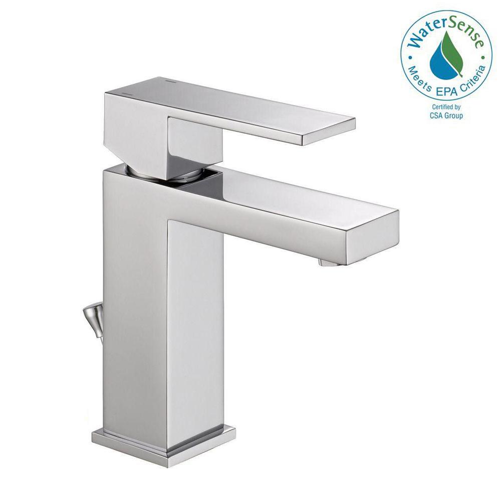 Delta Modern Single Hole Single Handle Bathroom Faucet In Chrome