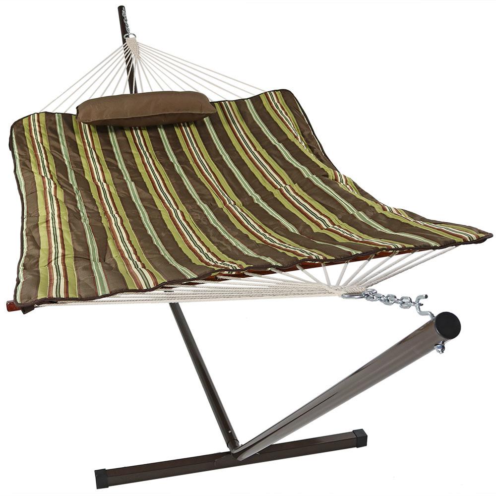 Sunnydaze Decor 12 ft. L Rope Hammock Bed Combo with Stand ...