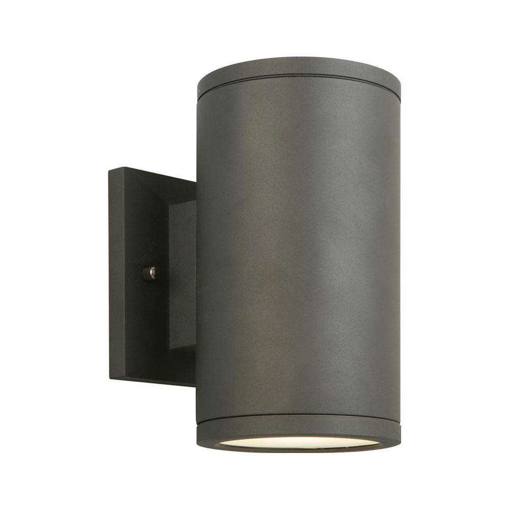 Home Decorators Collection Black Led Outdoor Wall Lantern Sconce With Frosted Gl
