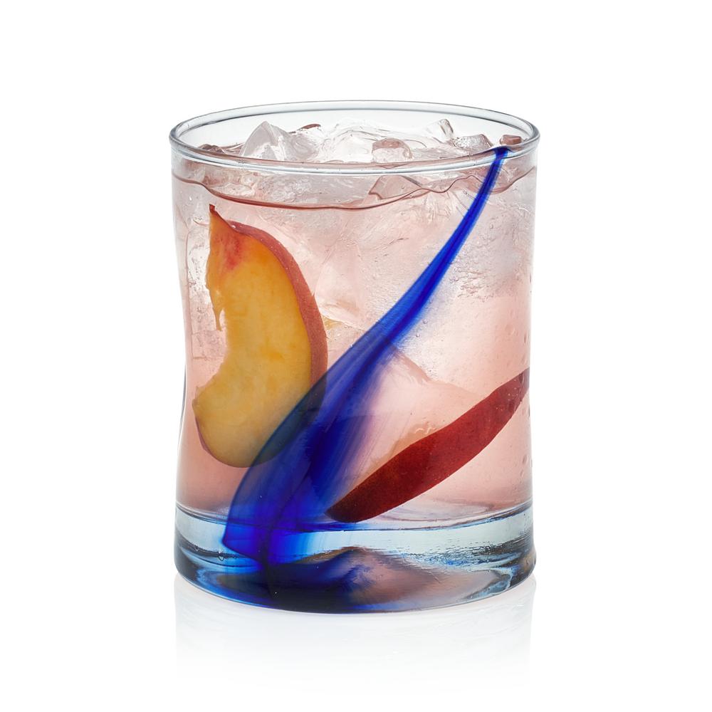 libbey blue ribbon impressions glass set