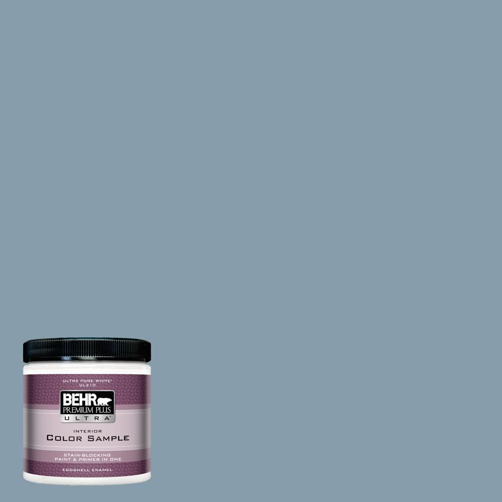 Behr Premium Plus Ultra 8 Oz Icc 65 Relaxing Blue Eggshell Enamel Icc 65 Relaxing Blue Eggshell Enamel Interior Paint And Primer In One Sample