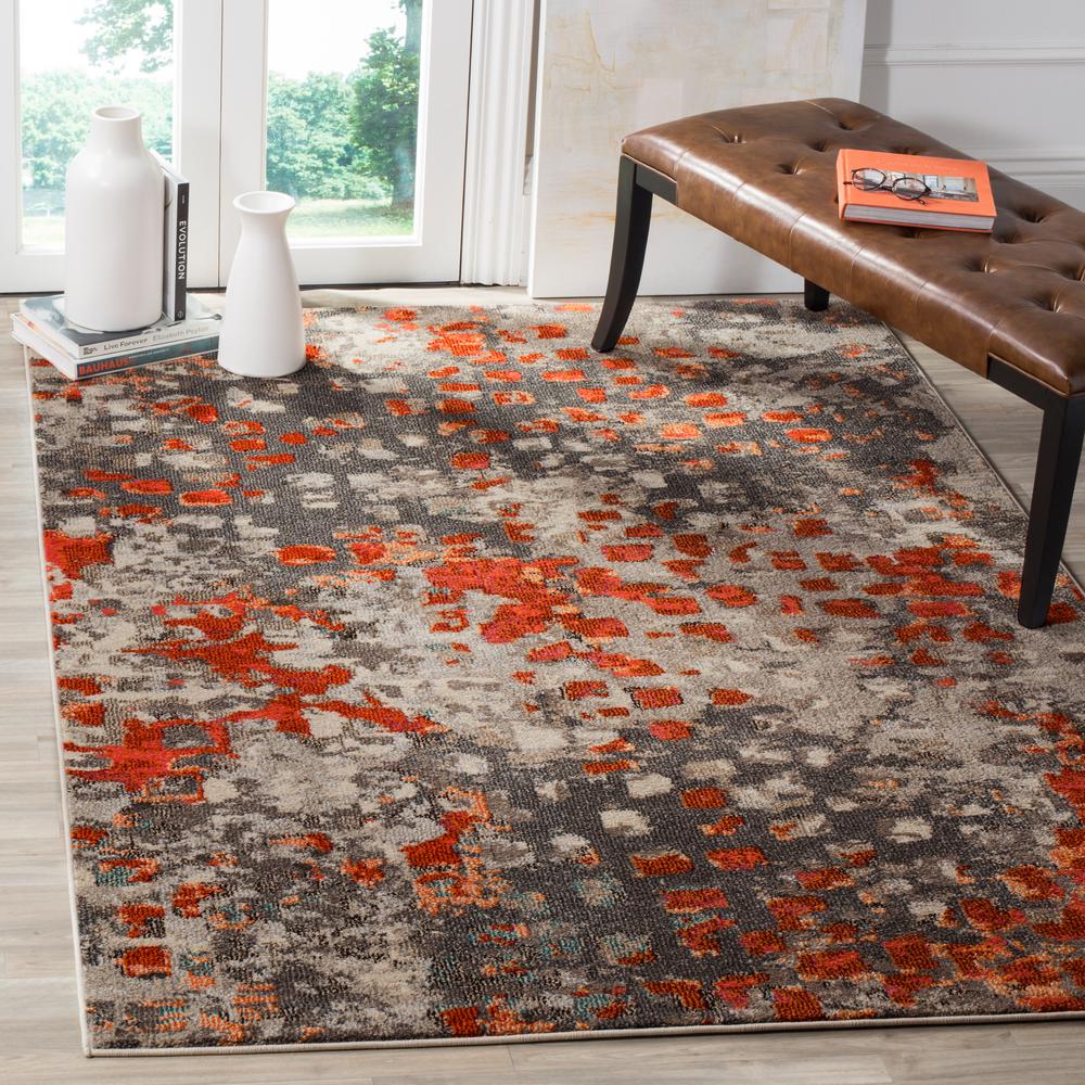 Safavieh Monaco Gray Orange 5 Ft X 8 Area Rug Mnc225h The Safavieh Monaco Gray Orange 5 Ft X 8