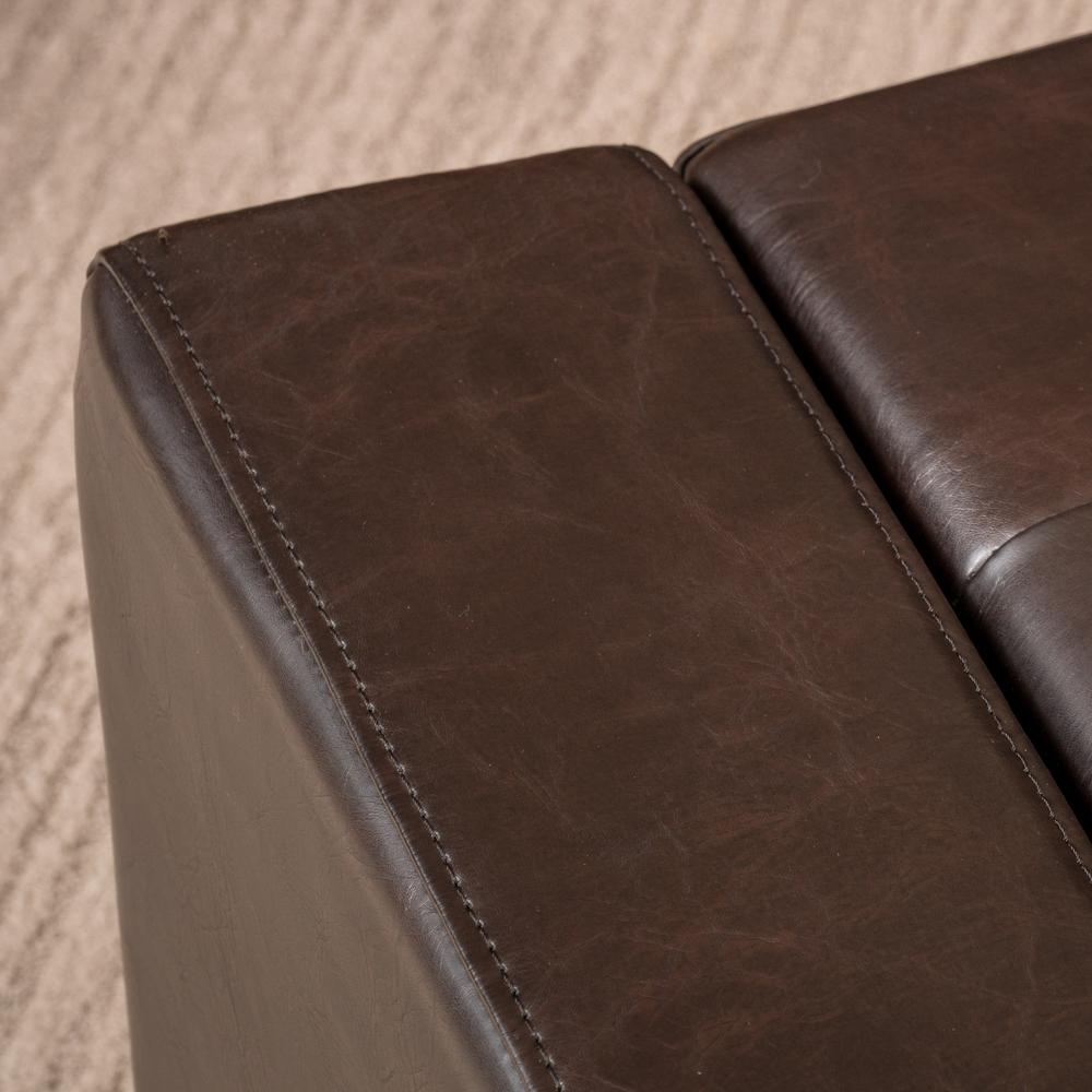 Noble House Luciano Brown Bonded Leather Storage Bench With Studs