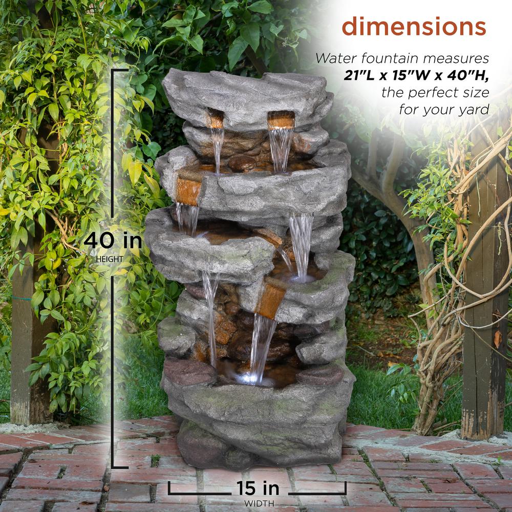Alpine Corporation 39 In Tall Outdoor Cascading Stone Water Fountain With Led Lights Tzl284 The Home Depot - Outdoor Garden Fountains Home Depot Alpine Corporation 39 In Tall Outdoor Cascading Stone Water Fountain With Led Lights Tzl284 The Home Depot - Outdoor Garden Fountains Home Depot