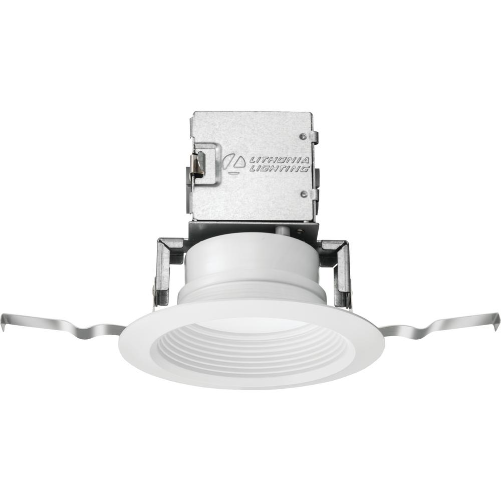 Lithonia Lighting Recessed The Home Depot Lithonia Oneup 4 In White Integrated Led Recessed Kit