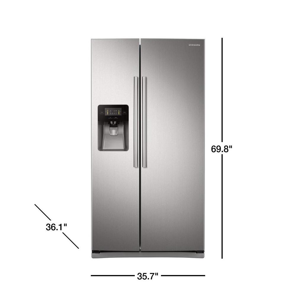 Samsung 24 5 Cu Ft Side By Side Refrigerator In Stainless Steel