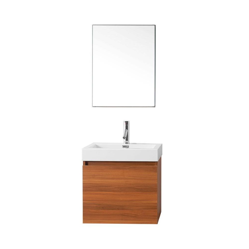 Virtu USA Zuri 24 in. W Vanity in Plum with PolyMarble Vanity Top in
