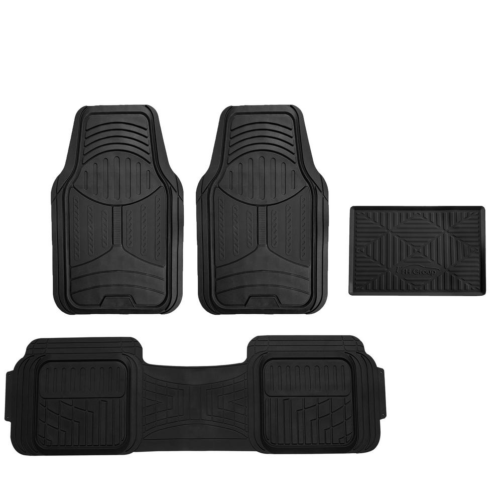 FH Group Trimmable HeavyDuty 28 in. x 18 in. Rubber Floor Mats