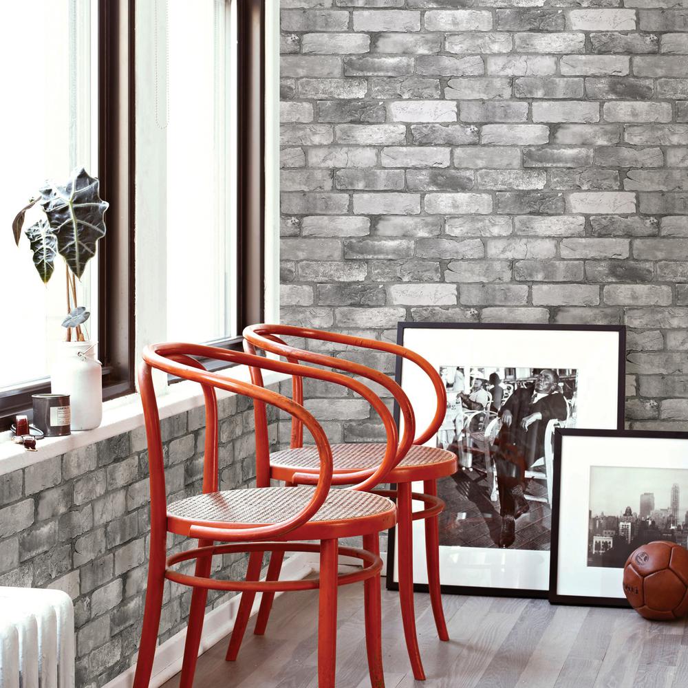 A Street Rustin Grey Reclaimed Bricks Wallpaper Sample 2922