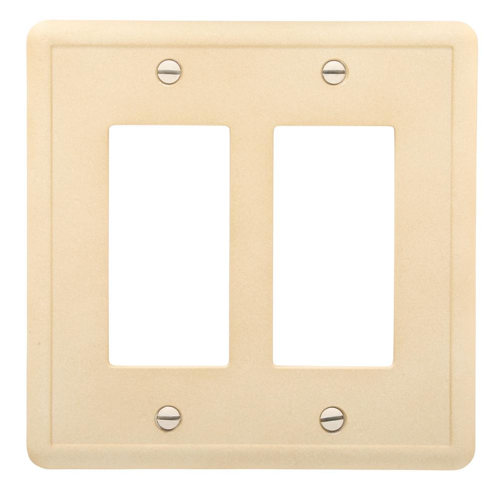 Hampton Bay 2 Gang 2 Toggle Wall Plate Beige
