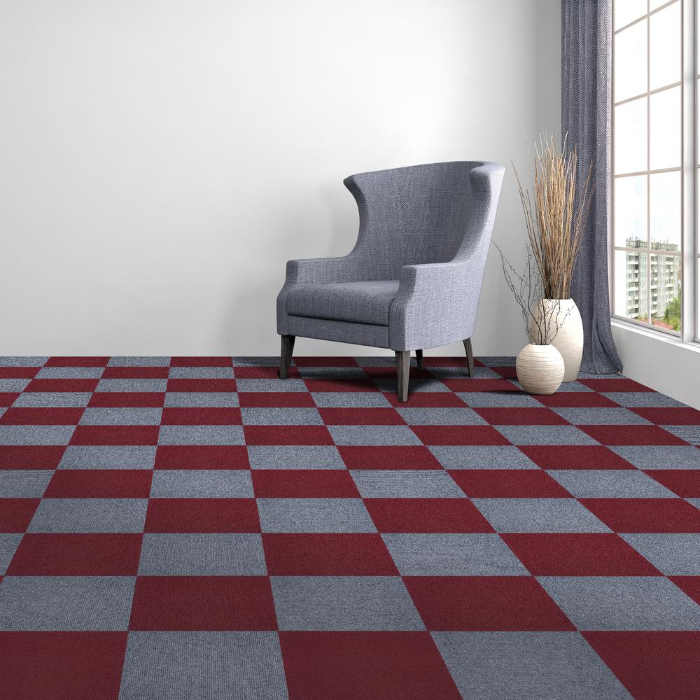 Achim Nexus Burgundy 12 In X 12 In Peel And Stick Carpet Tiles 12 Tiles Case