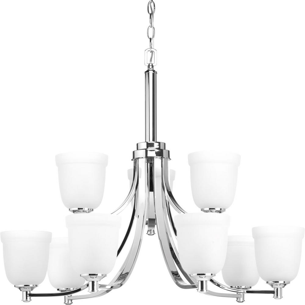Home Decorators Collection Chandeliers Lighting The Depot Topsail Collection 9 Light Polished Chrome Chandelier With Shade Parchment