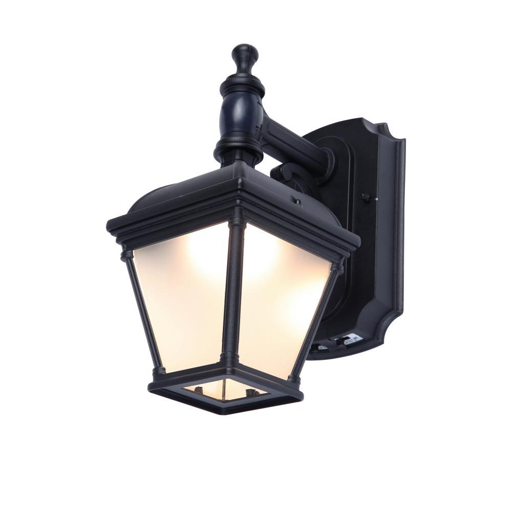 Home Decorators Collection 1 Light Black Motion Activated Outdoor Light Black Motion Activated Outdoor