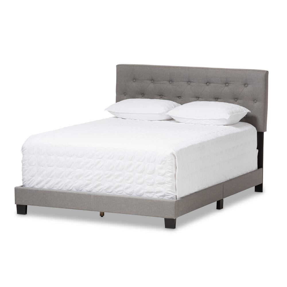 Baxton Studio Cassandra Gray Fabric Upholstered Queen Bed-28862-7458-HD ...