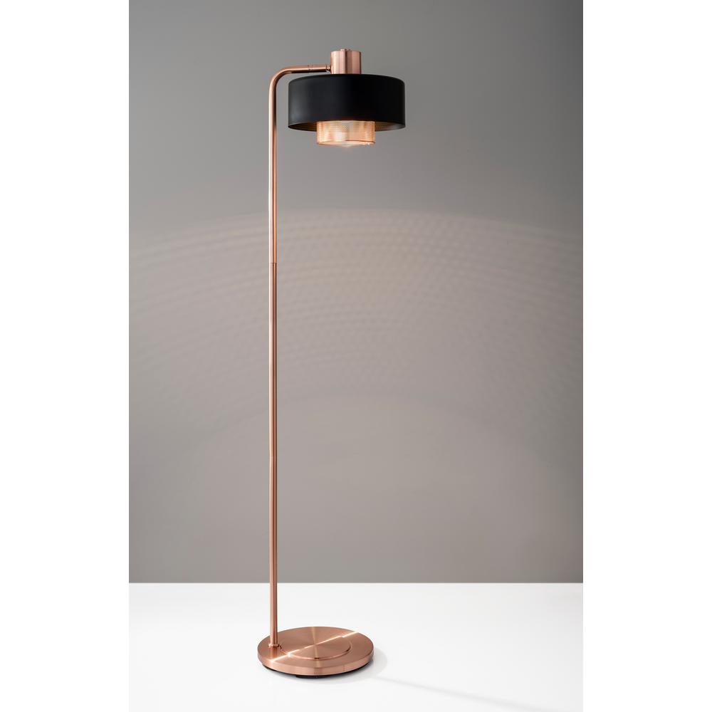 Adesso Bradbury 60 In Black Copper Floor Lamp 6049 20 The Home Depot