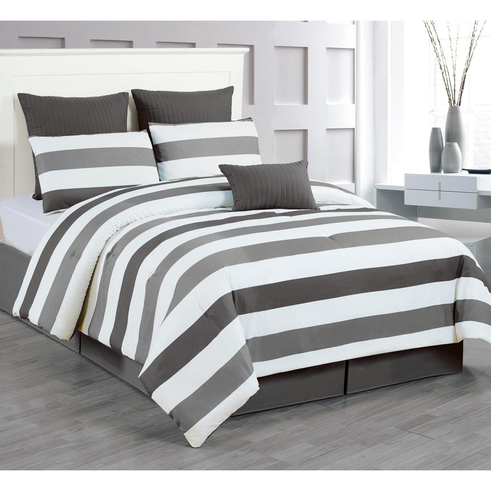 Cabana Stripe Comforter Set The Emily Meritt Pirate Duck River Darby Charcoal Grey 7 Piece Queen Comforter Set