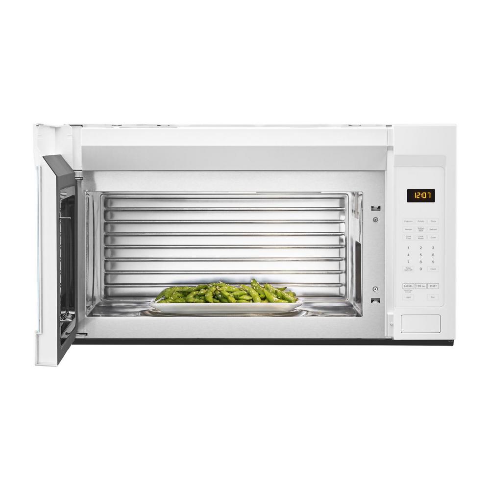 Maytag 1 9 Cu Ft Over The Range Microwave With Stainless Steel Cavity In White Mmv1175jw Home Depot 1 9 Cu Ft Over The Range Microwave