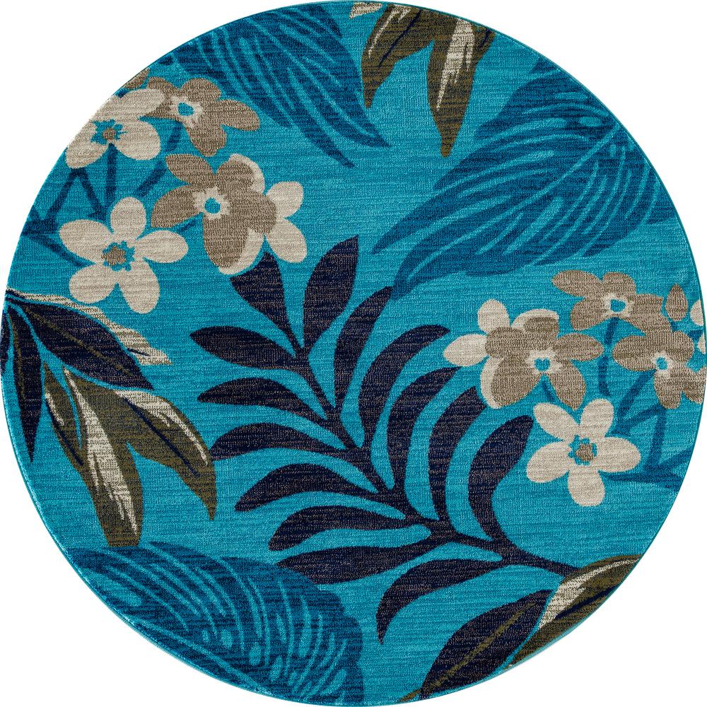 Art Carpet Palm Coast Tranquil Aqua 5 Ft X Round Area Rug