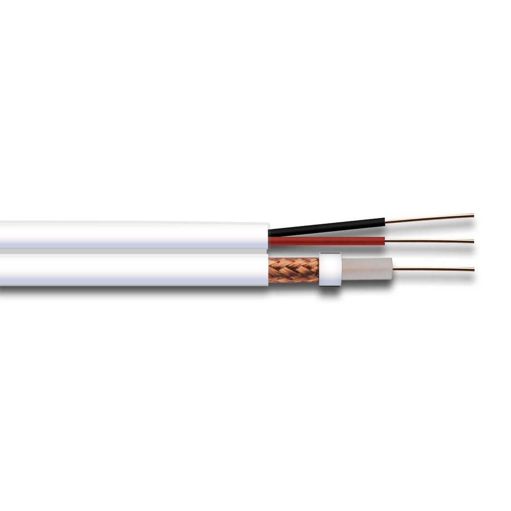 500 ft rg59u 18 2 bc stranded plenum white siamese cable Coax Cable Surround Sound