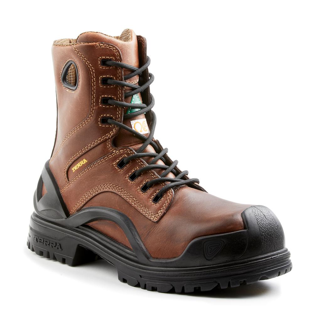 brown leather worker boots
