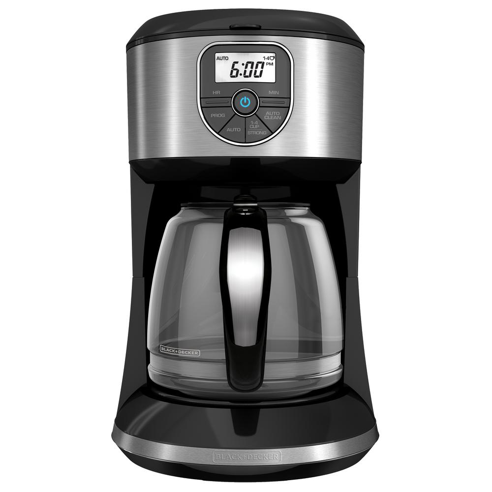 BLACK+DECKER 12-Cup Programmable Coffeemaker in Stainless Steel-CM4000S - The Home Depot