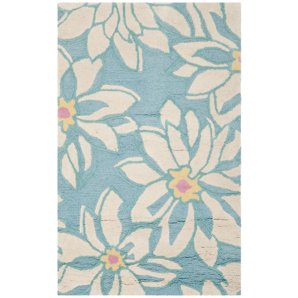 Safavieh Blossom Light Blue Ivory 3 Ft X 4 Area Rug Blm924a 24 Blossom Light Blue Ivory 3 Ft X 4 Area Rug