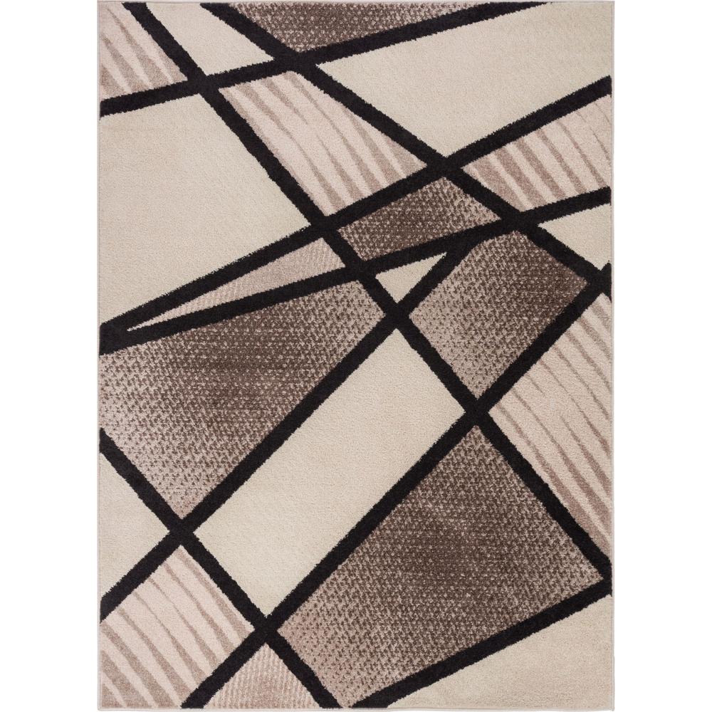 Well Woven Mystic Broadway Brown 3 ft. x 5 ft. Bold Shapes Lines Art