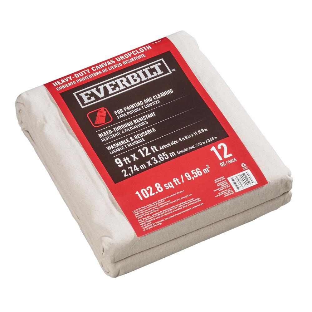 Everbilt 9 ft. x 12 ft. 10 oz. Canvas Drop Cloth-51821/4HD - The ...