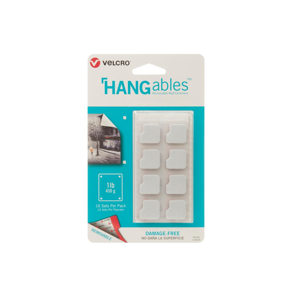 VELCRO Brand HANGables Removable Wall Fasteners 3/4 in. Squares (16 ...