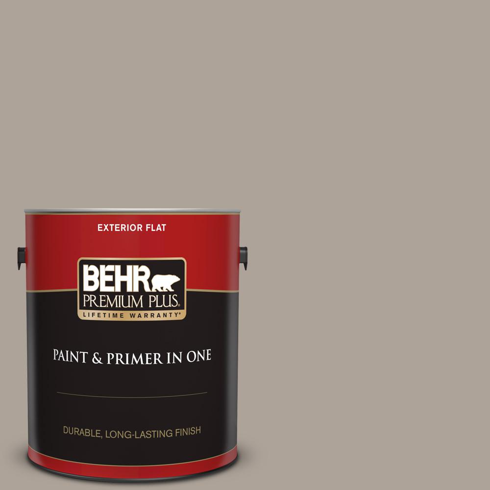 BEHR Premium Plus 1 gal. #MQ2-56 Abbey Stone Flat Exterior Paint and ...