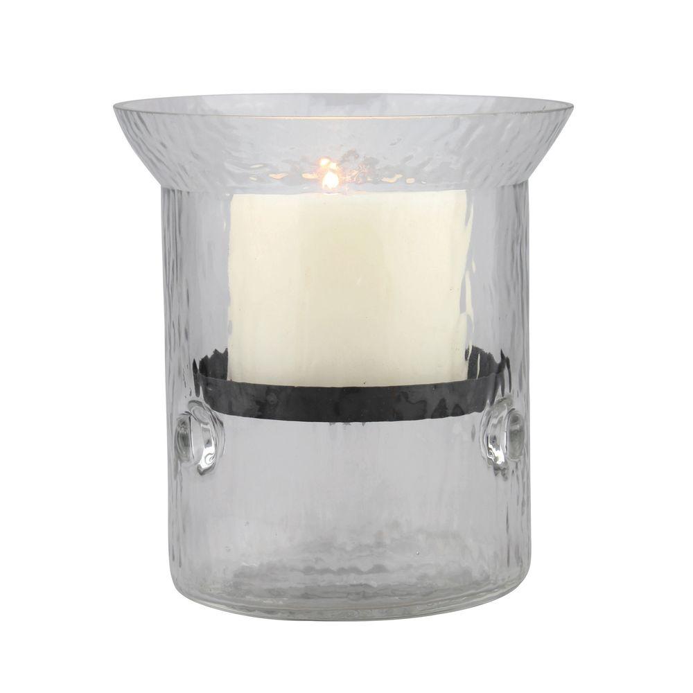 Stonebriar Collection 6 In H Glass Hammered Hurricane