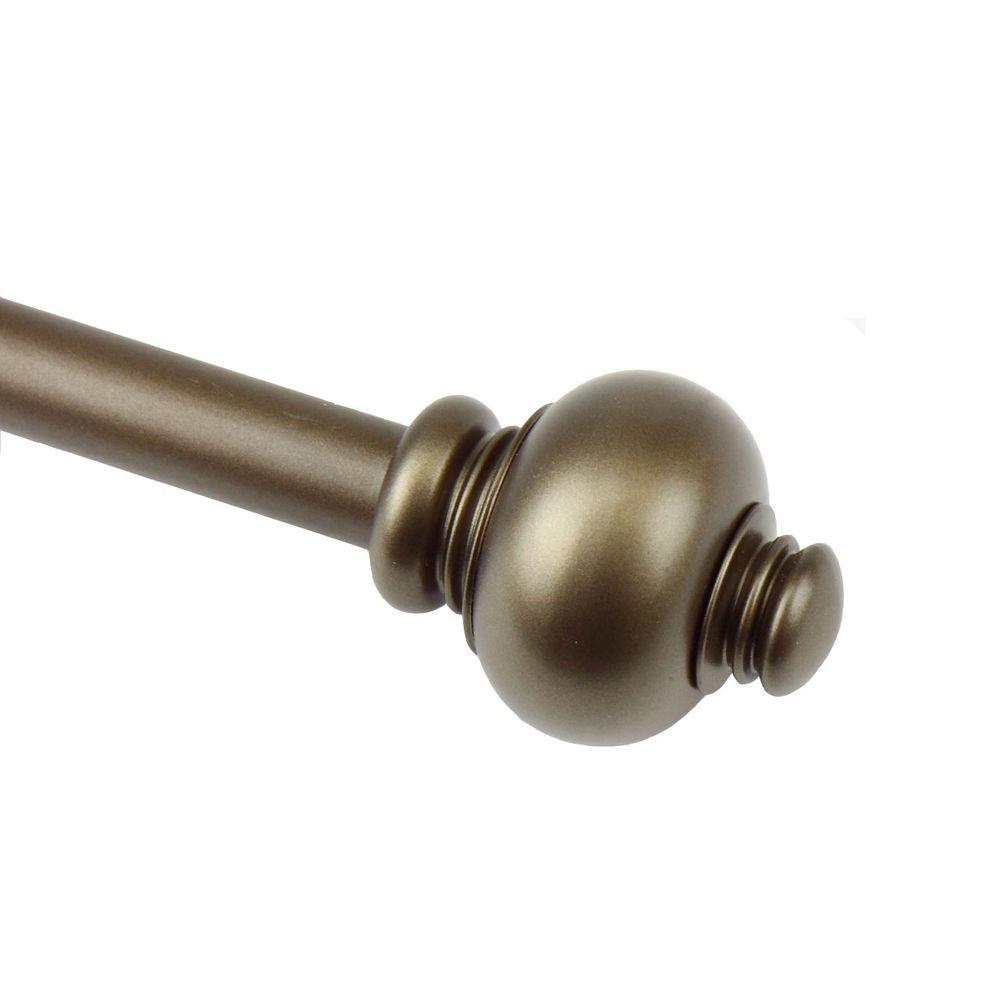 Rod Desyne 48 In 84 In Antique Knob Single Curtain Rod 5703