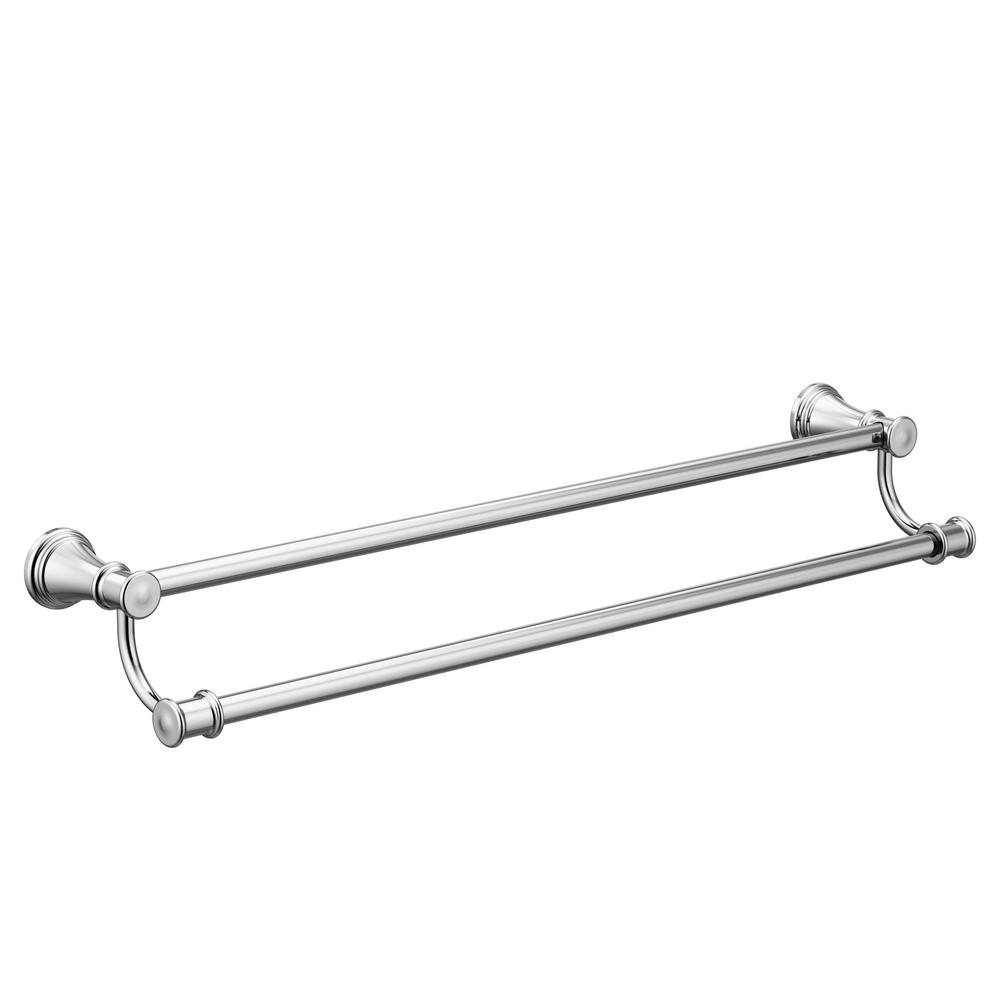 Moen Belfield 24 In Double Towel Bar Chrome Moen Belfield 24 In Double Towel Bar Chrome