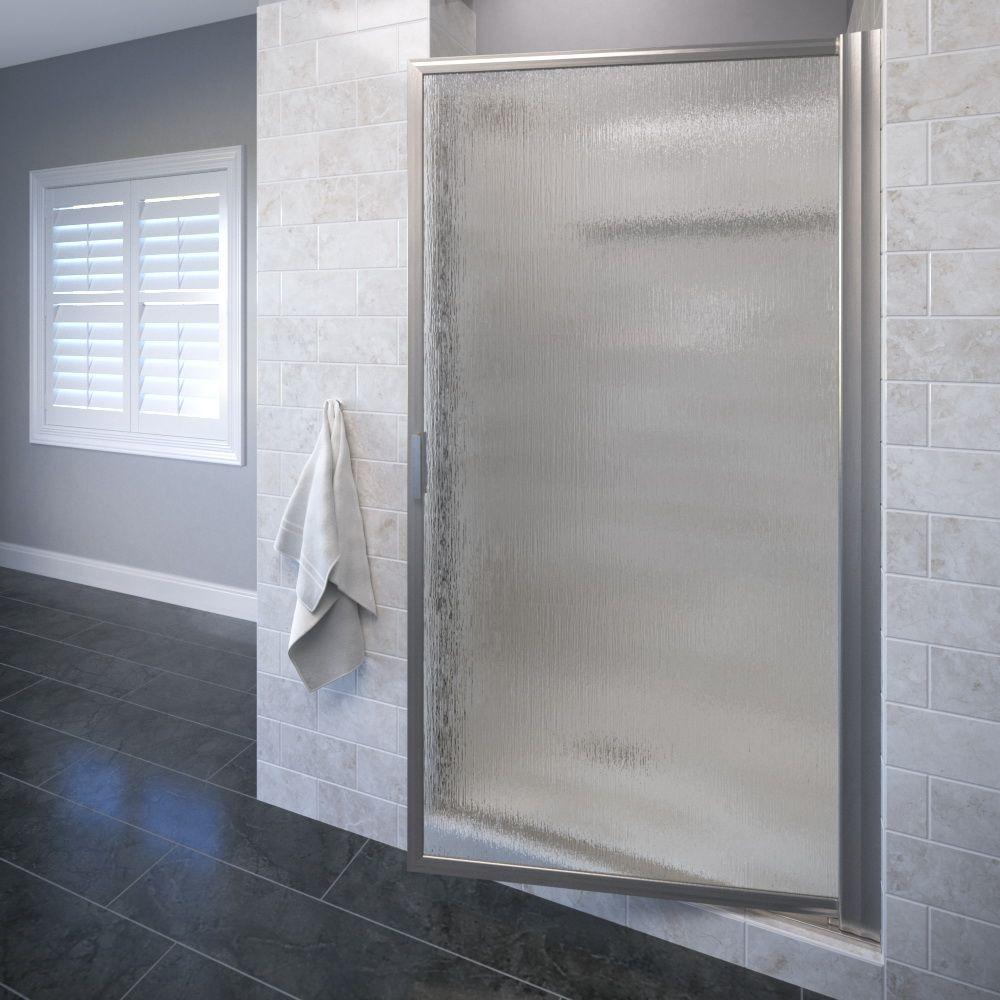 Basco Sopora 26 In X 63 1 2 Framed Pivot Shower Door Brushed Basco Sopora 26 In X 63 1 2 Framed Pivot Shower