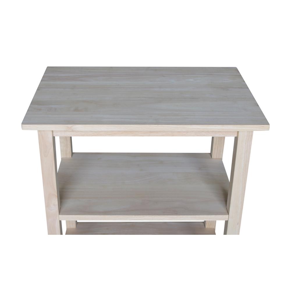 International Concepts Unfinished Kitchen Cart With Shelf 185