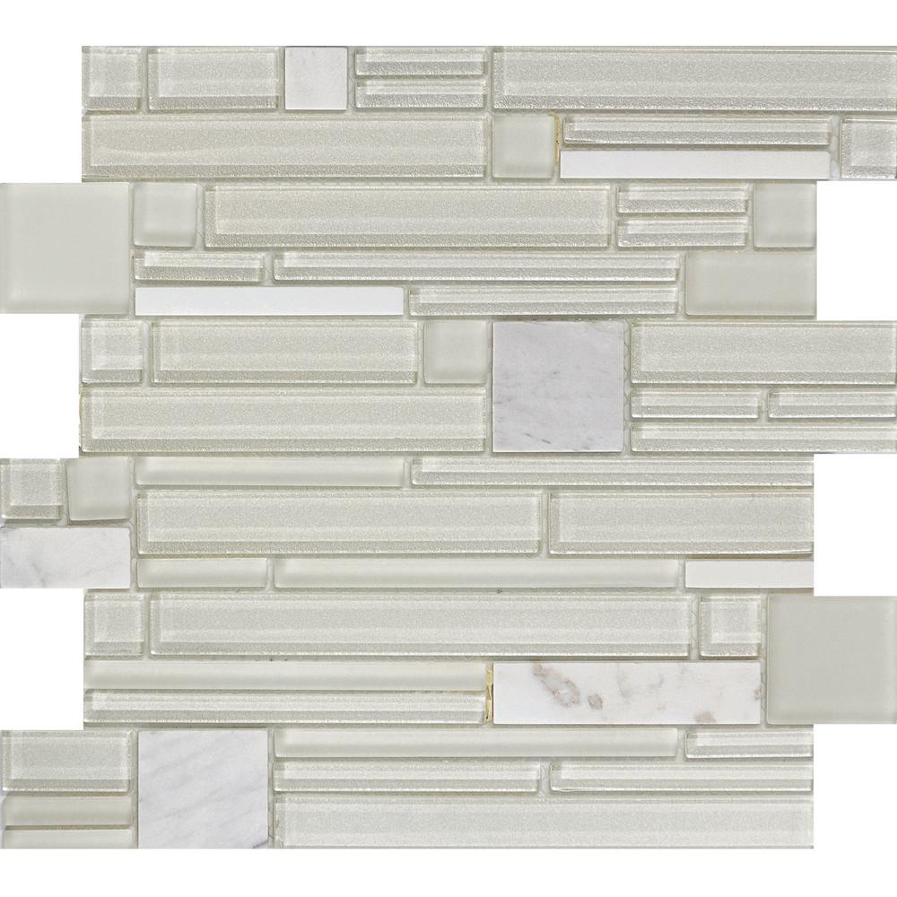 Entity Gusto Glossy 11 81 In X 8mm Glass Mesh Mounted Mosaic Tile 0 97 Sq Ft