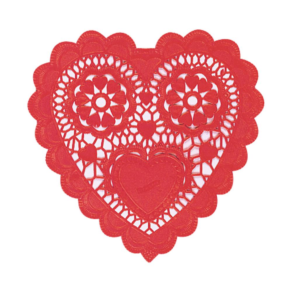 Amscan 6 In Valentine S Day Red Paper Heart Shaped Doilies 20