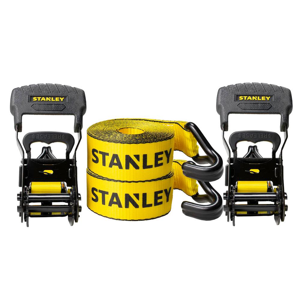 Stanley 1.5 in. x 16 ft. Ratchet Straps 3300 lbs. Break Strength (2Pack)S1007 The Home Depot
