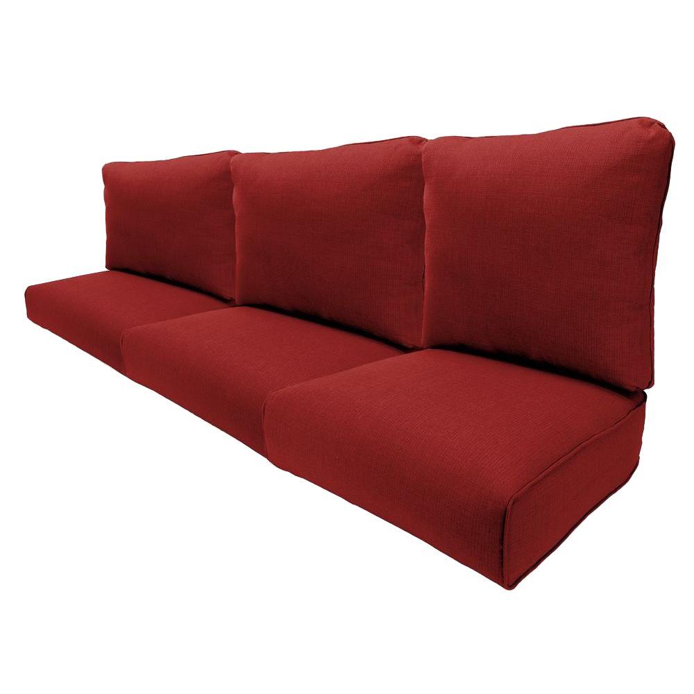 Hampton Bay Woodbury Chili Replacement Outdoor Sofa Cushion-WDYS3CU-SET