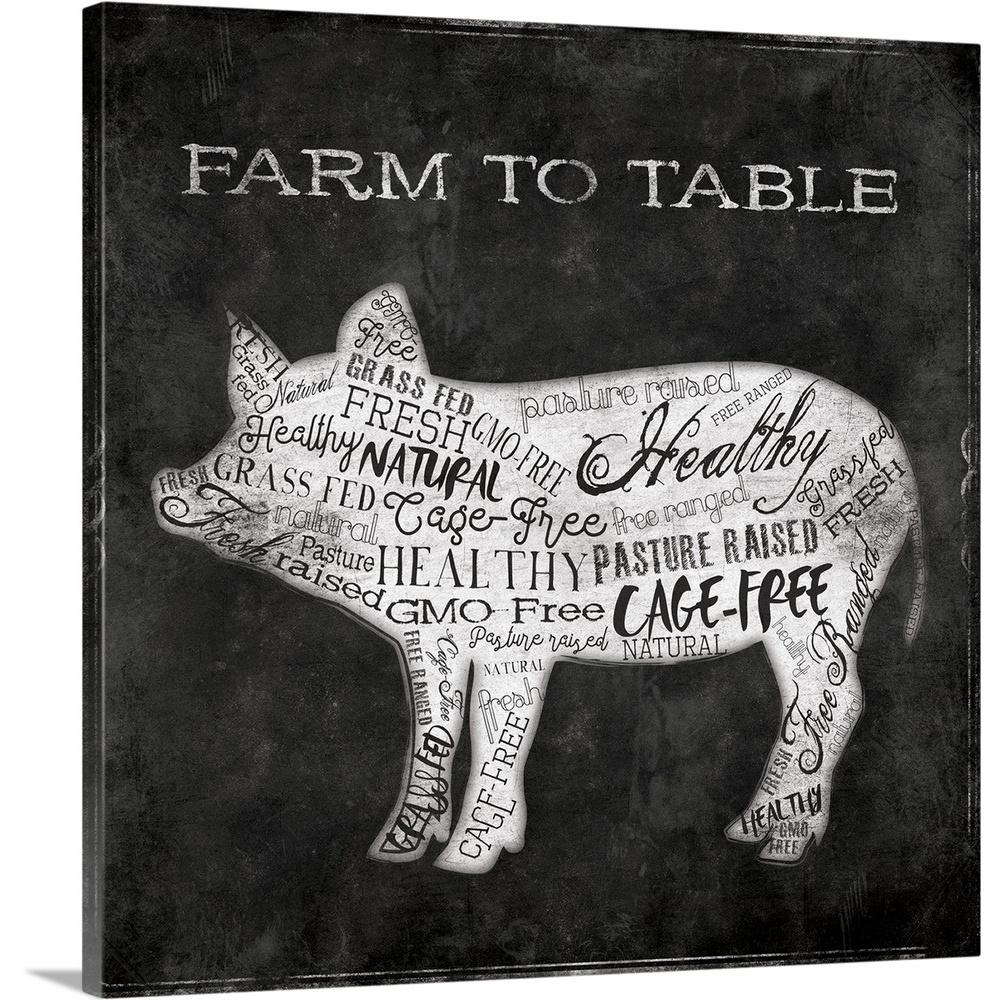 Greatbigcanvas Farm To Pig By Jace Grey Canvas Wall Art 2414471 24 36x36 The Home Depot