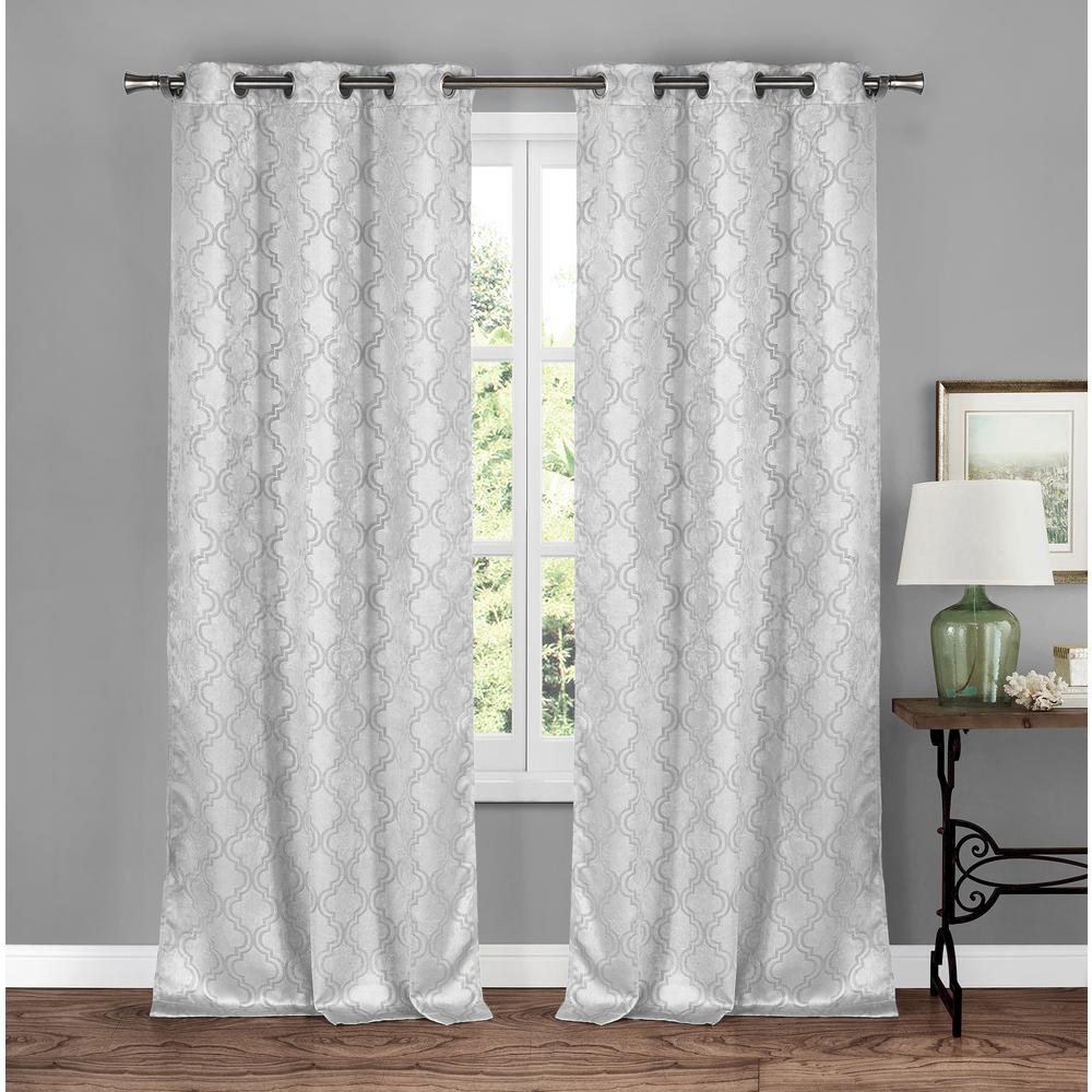 White And Silver Curtains | Wooden Cabinets Vintage