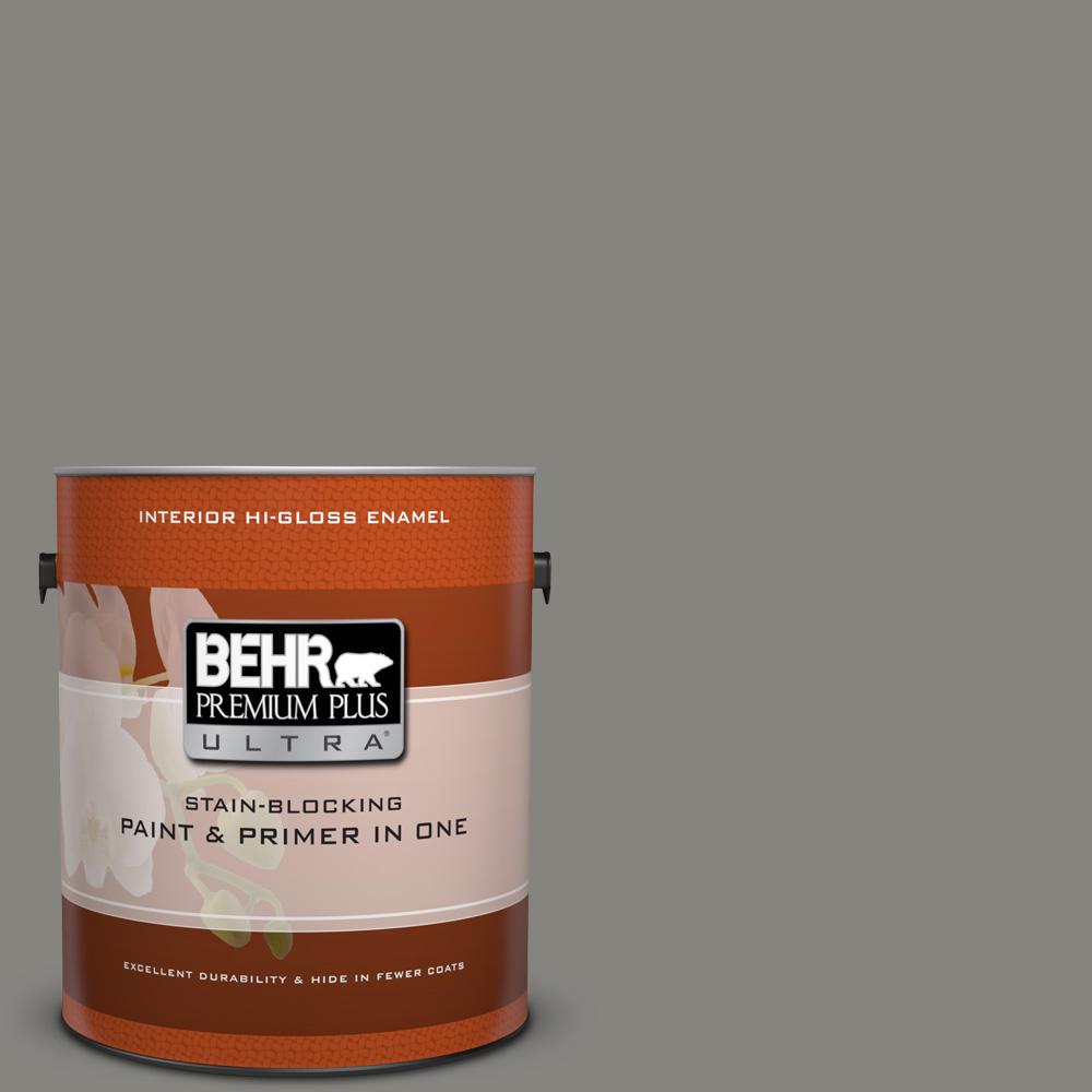 BEHR Premium Plus Ultra 1 gal. PPU2407 Barnwood Gray HiGloss Enamel